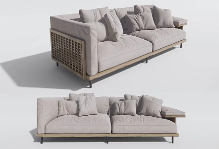 modern double sofa leisure sofa 3d model
