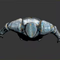 Detailed Medieval Knight Armor With Shiny Metallic Silver And Blue Helmet Chest Plate Standing Pose