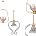Modern Glass Pendant Lights With Gold Accents And Unique Transparent Shapes