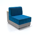 Modern Single Sofa with Blue and Gray Upholstery Compact Design Comfortable Seat 3d model