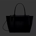 Black Leather Handbag With Top Handles Sleek Design And Removable Shoulder Strap