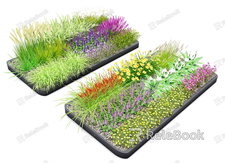 plant flowers and plants plant group flowers and plants combination courtyard flowers and plants park flowers and plants model