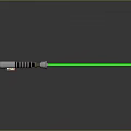Futuristic Lightsaber Weapon with Green Laser Beam and Metallic Hilt Design