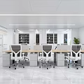 Modern Laboratory With Long Corridor Glass Partitions White Benches Cabinets And Bright Workspace