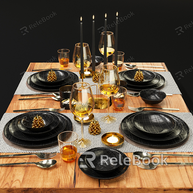 Modern Tableware Table Decoration model