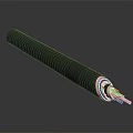 Black Insulated Electrical Cable With Exposed Copper Wires And Durable Outer Sheath 3d model