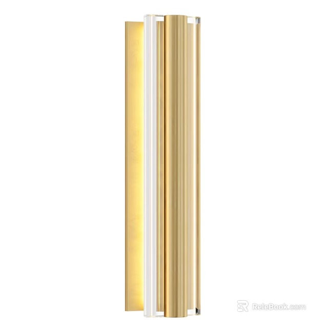 Sleek Modern Gold Wall Lamp With Metal Frame For Indoor Lighting Design 3d model 