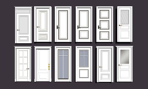 Jane Europe swing door single door 3d model