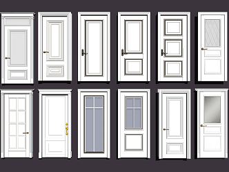 Jane Europe swing door single door 3d model