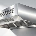 Canteen Kitchen Equipped With Stainless Steel Range Hood And Ventilation