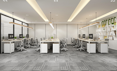 Modern public office area Front office area 3d model