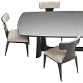 Dining table and chair combination 3d model