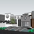 Modern Office Building Complex With Landscaped Gardens Courtyard And Water Features