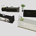 Modern Reception Front Desk 3d model
