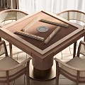 Modern Mahjong Table and Chair Combination 3d model