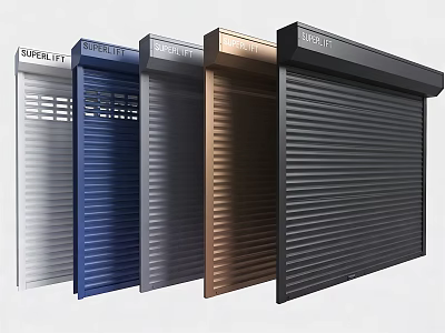 Quality Roller Shutters in Various Colors for Commercial Building Exteriors 3d model