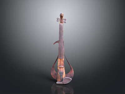 Artistic Wooden String Instrument Shaped Decorative Household Ornament For Home 3d model