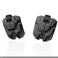 Pair of Gray Tactical Knee Pads With Textured Surface And Black Straps