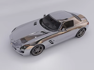 Silver Sports Car With Sleek Design Two Door Alloy Wheels And Metallic Finish 3d model