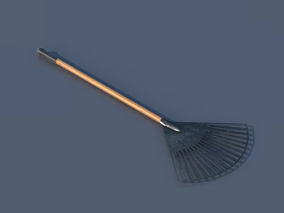 Garden Rake With Wooden Handle And Metal Tines For Garden Accent Landscaping 3d model