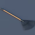 Garden Rake With Wooden Handle And Metal Tines For Garden Accent Landscaping