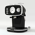 Black And White Espresso Machine With Control Panel Knob And Display For Home Use 3d model