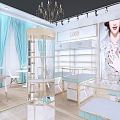 Style Jewelry Jewelry Store Blue Theme Jewelry Store Shopping Mall Counter Jewelry Store Light Luxury Jewelry Store 3d model