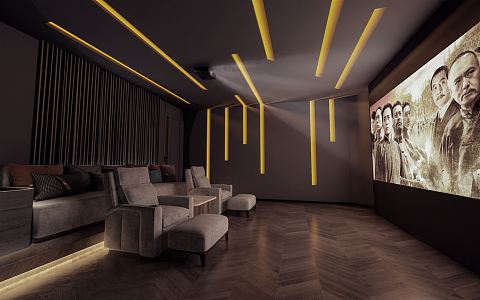 modern video room 3d model