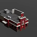 McDonald's Restaurant Exterior Featuring Red Roof Golden Arches Sign And Roof Equipment
