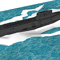 Detailed Black Military Submarine Warship 3D Model With Hull Conning Tower And Equipment