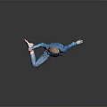 Woman In Blue Shirt And Blue Jeans Balancing On One Leg Against Gray Background