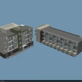 Modern School Buildings With Multi Story Design Classroom Windows And Long Corridor Structure 3d model
