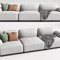Modern three-seat sofa multiplayer sofa 3d model