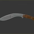 Tactical Curved Blade Knife With Orange Handle And Metallic Sharp Edge Design