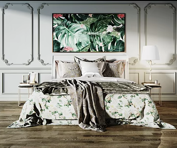Modern Double Bed 3d model