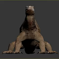 Realistic Komodo Dragon Standing On Reflective Surface Gray Background Detailed Skin Texture 3D Render 3d model