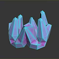 Colorful Iridescent Crystal Cluster With Pointed Tips And Orange Reflective Base