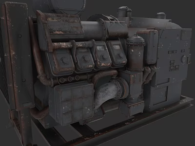 Heavy Duty Industrial Equipment With Control Panels Metal Pipes And Mechanical Components 3d model