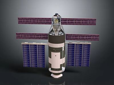 Advanced Satellite Spacecraft Equipment With Solar Panels Main Module And Structure 3d model