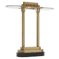 Elegant Golden Metal Table Lamp With Glass Top And Sturdy Base Design