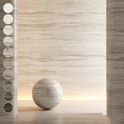 Elegant Interior With Wood Grain Wall Circular Samples Spherical Decor And Soft Lighting 3d model