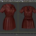 Sailor School Uniform With White Short Sleeve Top Navy Collar Red Bow And Pleated Skirt