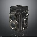 Rolleiflex Vintage Twin Lens Camera Classic Electronic Appliance With Retro Metal Body