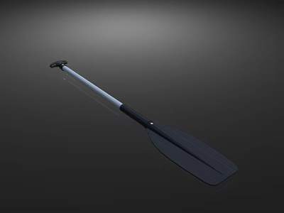 Lightweight Kayak Paddle With Black Blade And Silver Handle For Water Sports 3d model