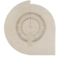Patterned Round Rug with Concentric Circles Design in Neutral Beige Tone