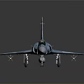 Blue Camouflage Military Fighter Jet 3D Render Model With Cockpit And Missiles