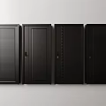 Black Modern Swing Doors With Sleek Design And Four Panel Arrangement 3d model