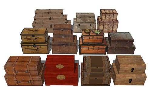 Modern wooden box 3d model