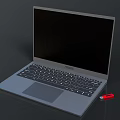 Sleek Modern Laptop With Red USB Flash Drive And Black Screen