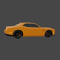 Yellow Dodge Challenger Two Door Coupe With Black Wheels And Red Brake Calipers